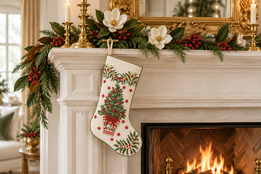 The Classic Tree Needlepoint Stocking (2 Sizes)
