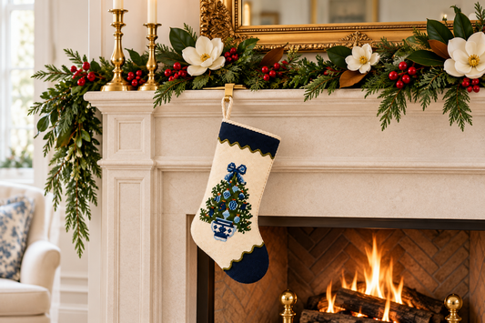 The Chinoiserie Tree Needlepoint Stocking (2 Sizes)
